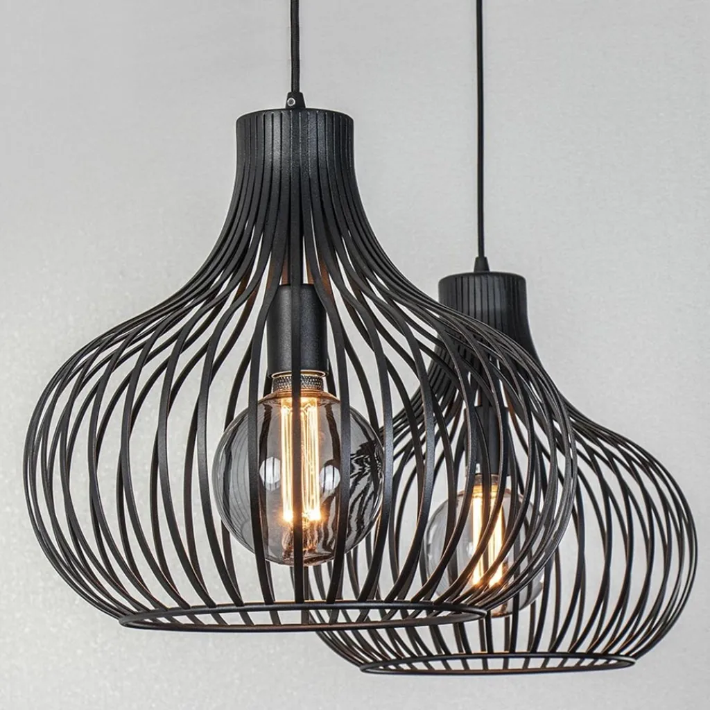 2-Lichts moderne hanglamp draad zwart>Straluma New