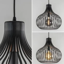 2-Lichts moderne hanglamp draad zwart><noscript><img width=