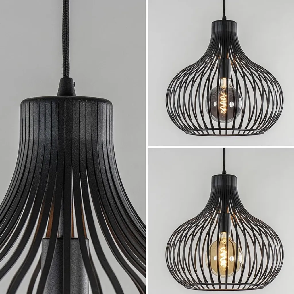 2-Lichts moderne hanglamp draad zwart>Straluma New