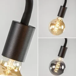 5-Lichts plafondlamp mat zwart met flexibele armen><noscript><img width=