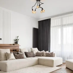 5-Lichts plafondlamp mat zwart met flexibele armen><noscript><img width=
