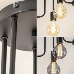 5-Lichts plafondlamp pendel mat zwart excl lichtbronnen><noscript><img width=