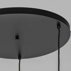 3-Lichts ronde hanglamp met zwarte draadkappen><noscript><img width=