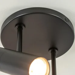 2-Lichts ronde opbouwspot met cilinders zwart><noscript><img width=