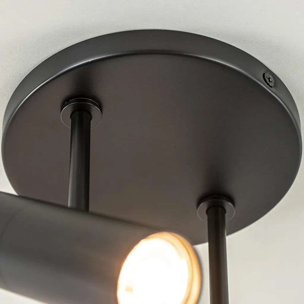 2-Lichts ronde opbouwspot met cilinders zwart>Straluma Best