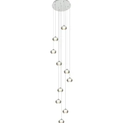 10-Lichts videlamp chroom/smoke glas inclusief dimbaar LED>Straluma Hot