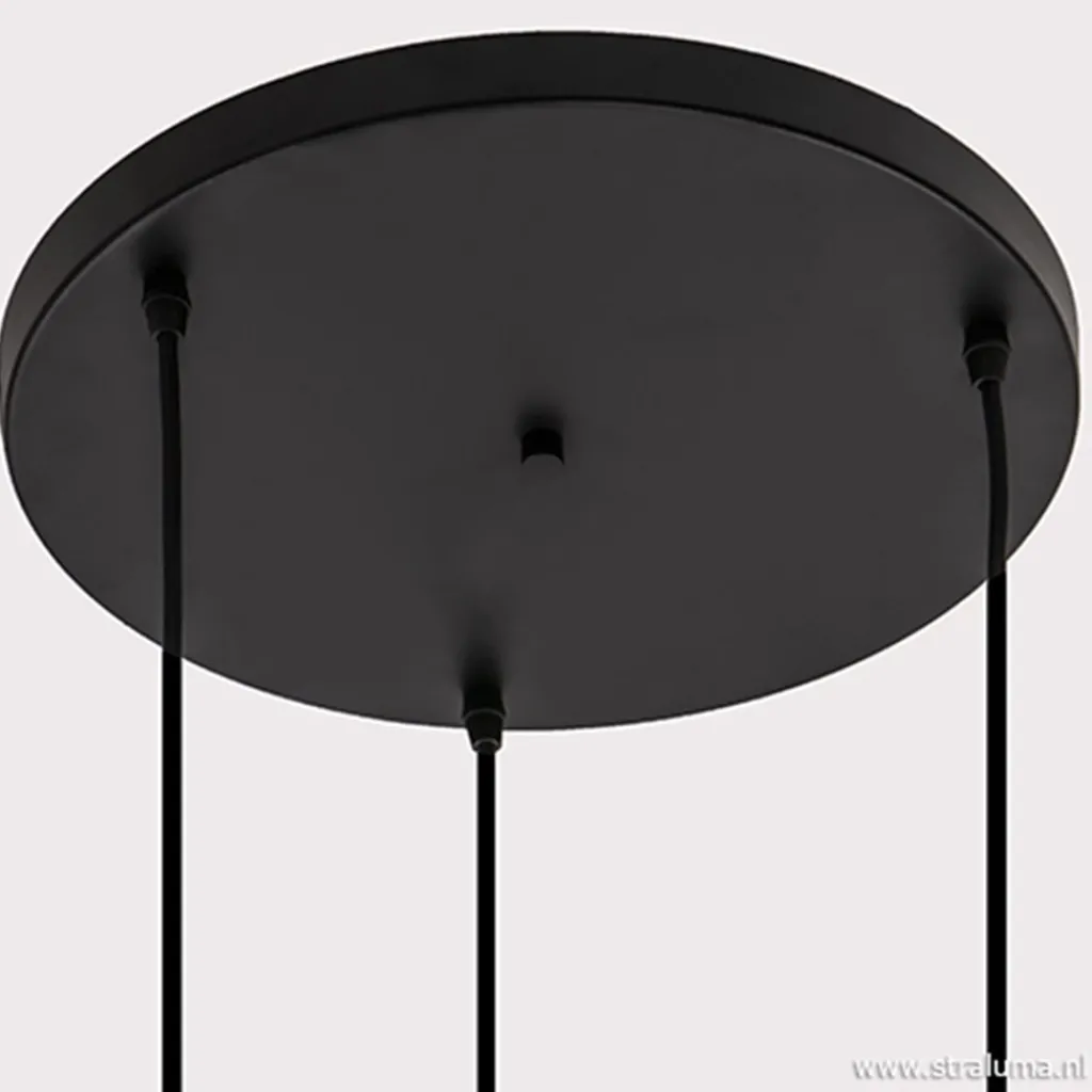 3-Lichts videlamp smoke glas met zwart>Straluma Clearance