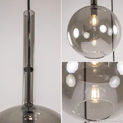 3-Lichts videlamp smoke glas met zwart><noscript><img width=