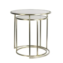 Light and Living bijzettafel Duarte set van 2 goud met bruin glas>Straluma Cheap