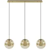 Light and Living hanglamp Medina 3L goud met amber glas>Straluma Fashion