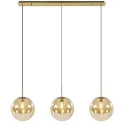 Light and Living hanglamp Medina 3L goud met amber glas>Straluma Fashion