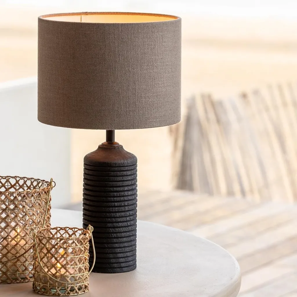 Light and Living lampvoet Paolo zwart hout excl. kap>Straluma Hot
