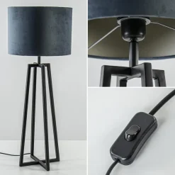 Light and Living tafellamp Miley mat zwart><noscript><img width=