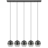 Luxe 5-lichts eettafelhanglamp smoke glas met verloop>Straluma Best