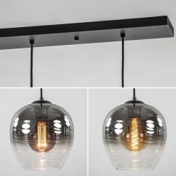 Luxe 5-lichts eettafelhanglamp smoke glas met verloop><noscript><img width=