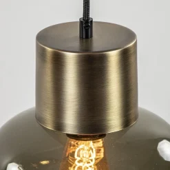 Luxe 7-lichts videlamp zwart/brons met smoke glas><noscript><img width=