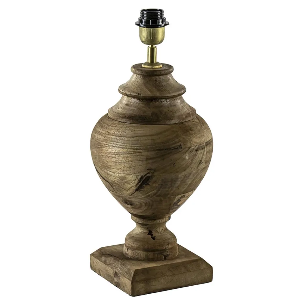 Massief houten lampvoet Milazzo met bronzen fitting>Straluma Fashion