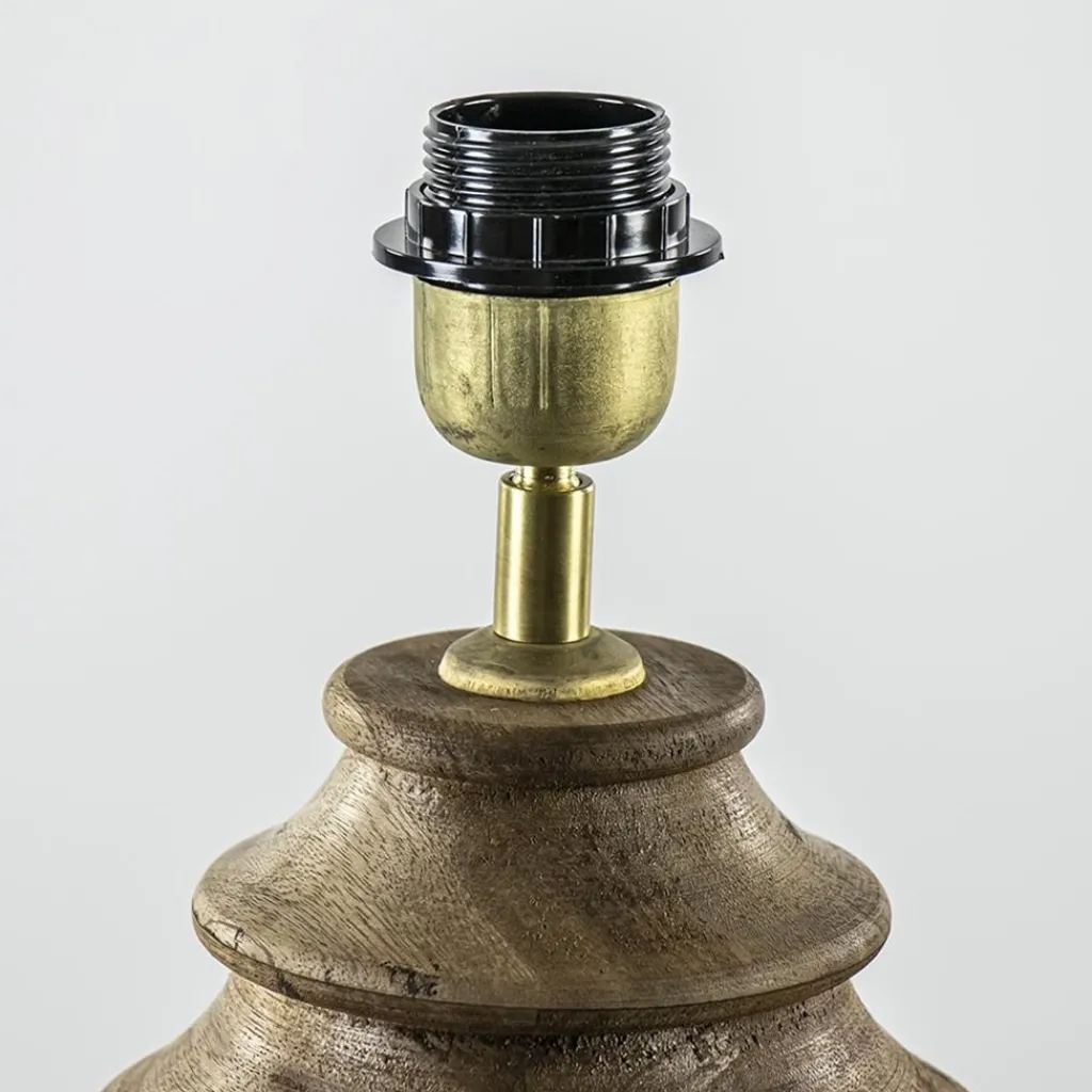 Massief houten lampvoet Milazzo met bronzen fitting>Straluma Fashion