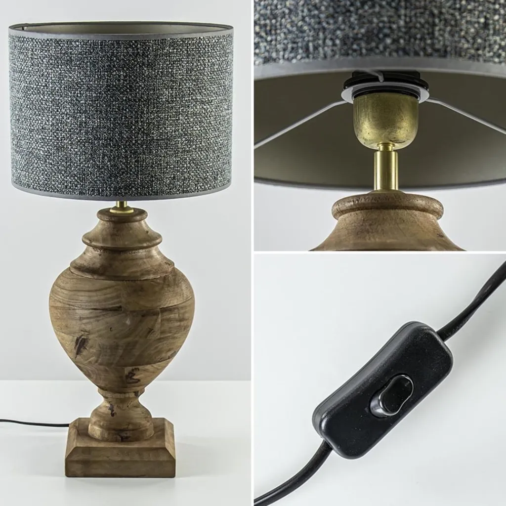 Massief houten lampvoet Milazzo met bronzen fitting>Straluma Fashion