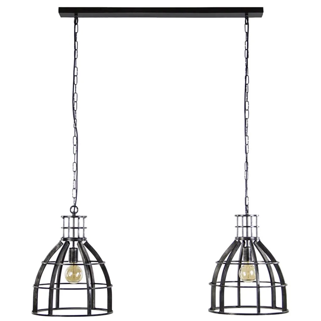 Metalen eettafel hanglamp 2-lichts kooi>Straluma Shop