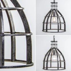 Metalen eettafel hanglamp 2-lichts kooi><noscript><img width=