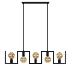 Metalen eettafel hanglamp zwart frame>Straluma Shop