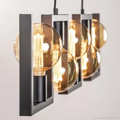 Metalen eettafel hanglamp zwart frame>Straluma Shop