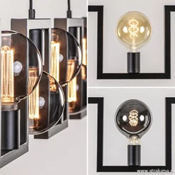 Metalen eettafel hanglamp zwart frame><noscript><img width=