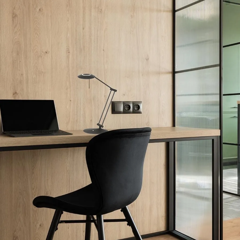 Moderne bureaulamp zwart met dimbaar LED>Straluma Online