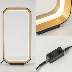 Moderne LED tafellamp zwart/goud klein><noscript><img width=