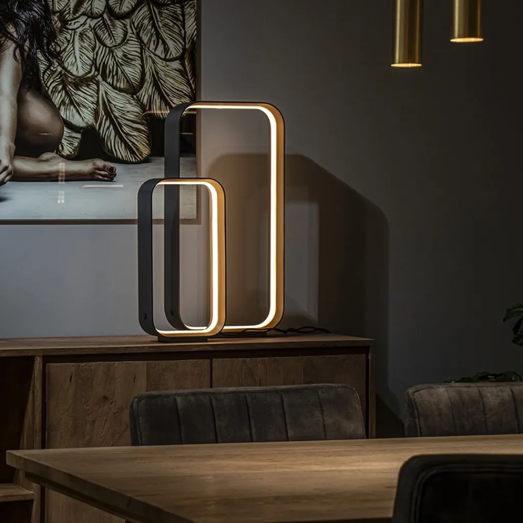 Moderne LED tafellamp zwart/goud klein>Straluma Online