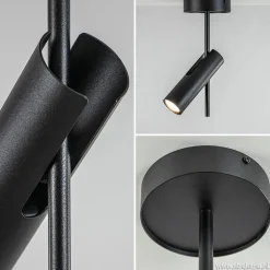 Moderne plafondspot zwart metaal verstelbaar><noscript><img width=