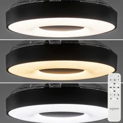 Moderne plafondventilator zwart met dimbaar LED><noscript><img width=