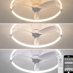 Moderne plafondventilator wit inclusief LED en remote>Straluma Shop