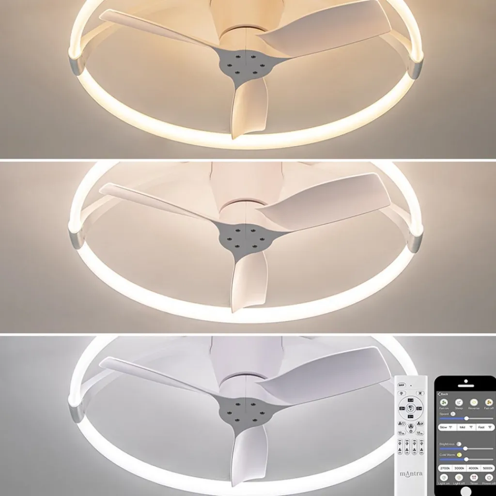 Moderne plafondventilator wit inclusief LED en remote>Straluma Shop