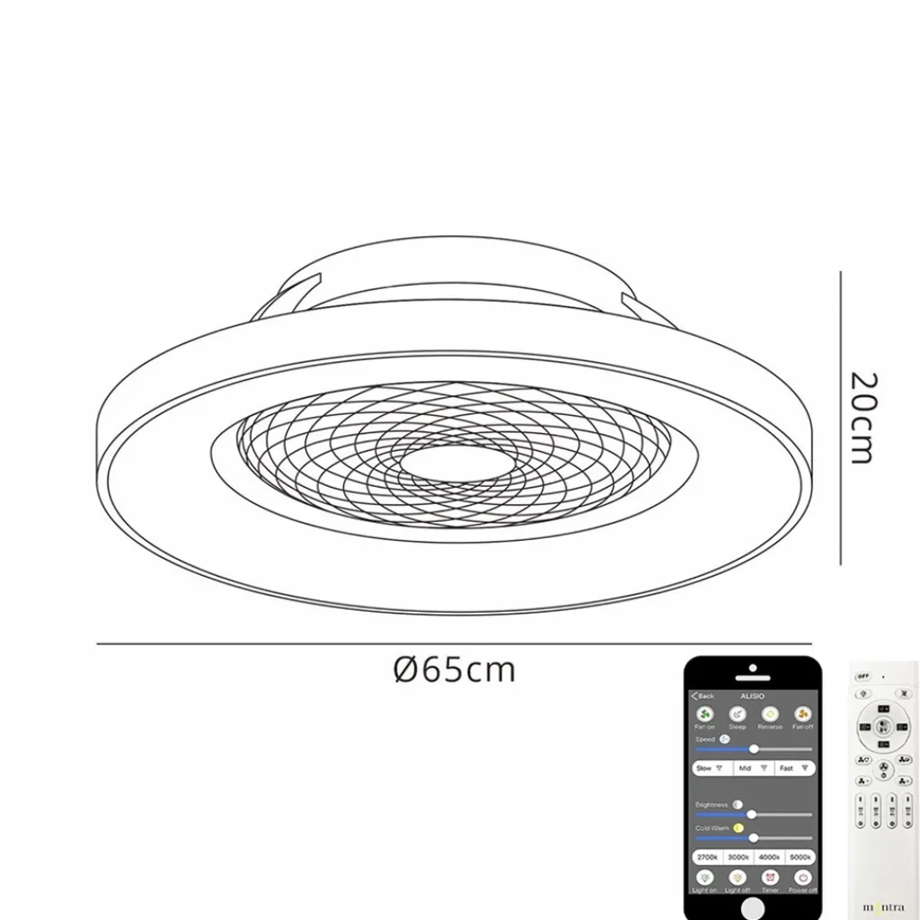 Moderne plafondventilator grijs met geintegreerd LED>Straluma Store