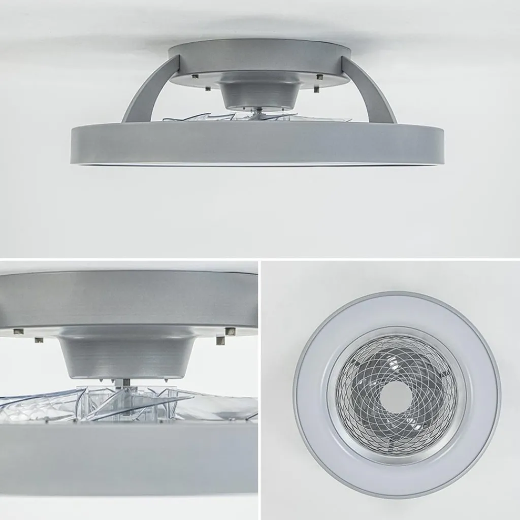 Moderne plafondventilator grijs met geintegreerd LED>Straluma Store