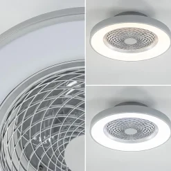 Moderne plafondventilator grijs met geintegreerd LED><noscript><img width=