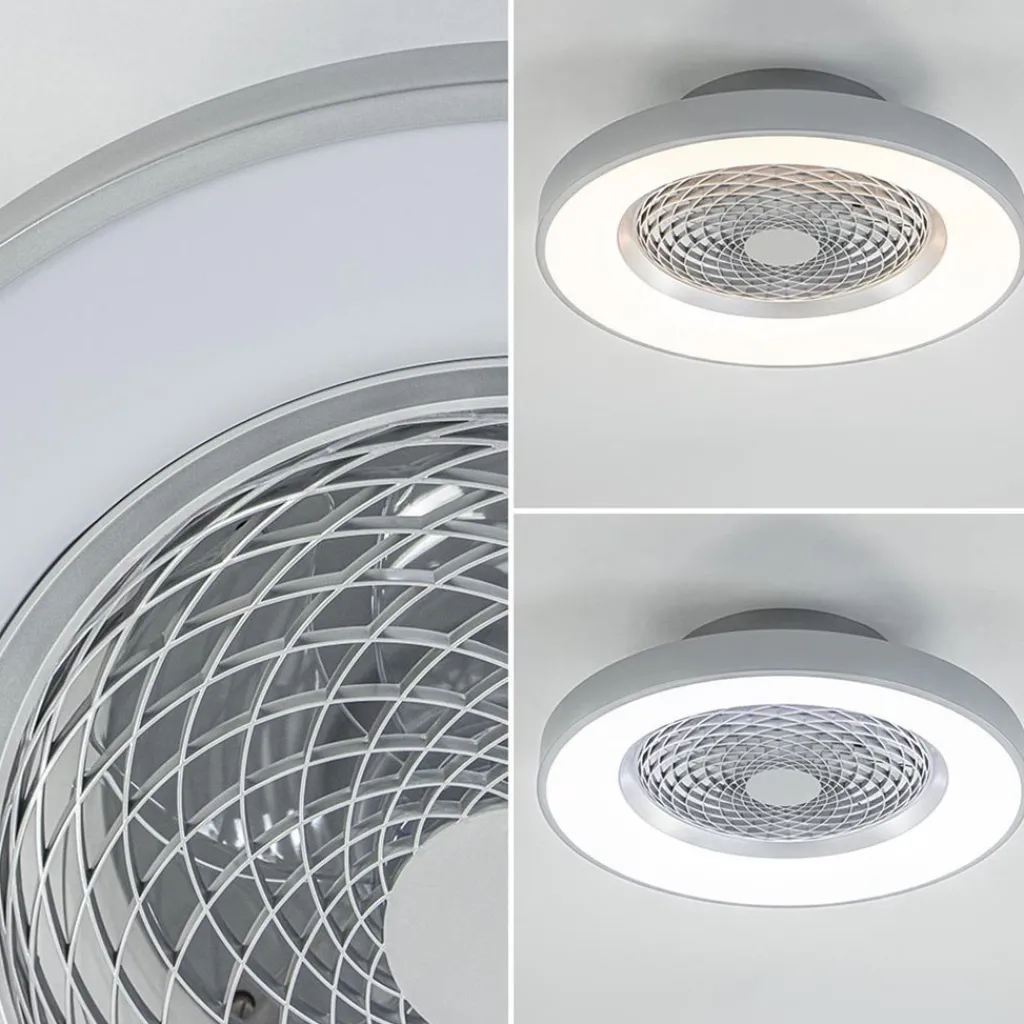 Moderne plafondventilator grijs met geintegreerd LED>Straluma Store