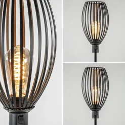 Moderne staande lamp met draad kap mat zwart><noscript><img width=