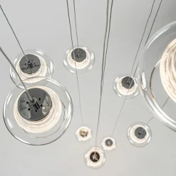 Moderne videlamp chroom met helder glas incl LED><noscript><img width=