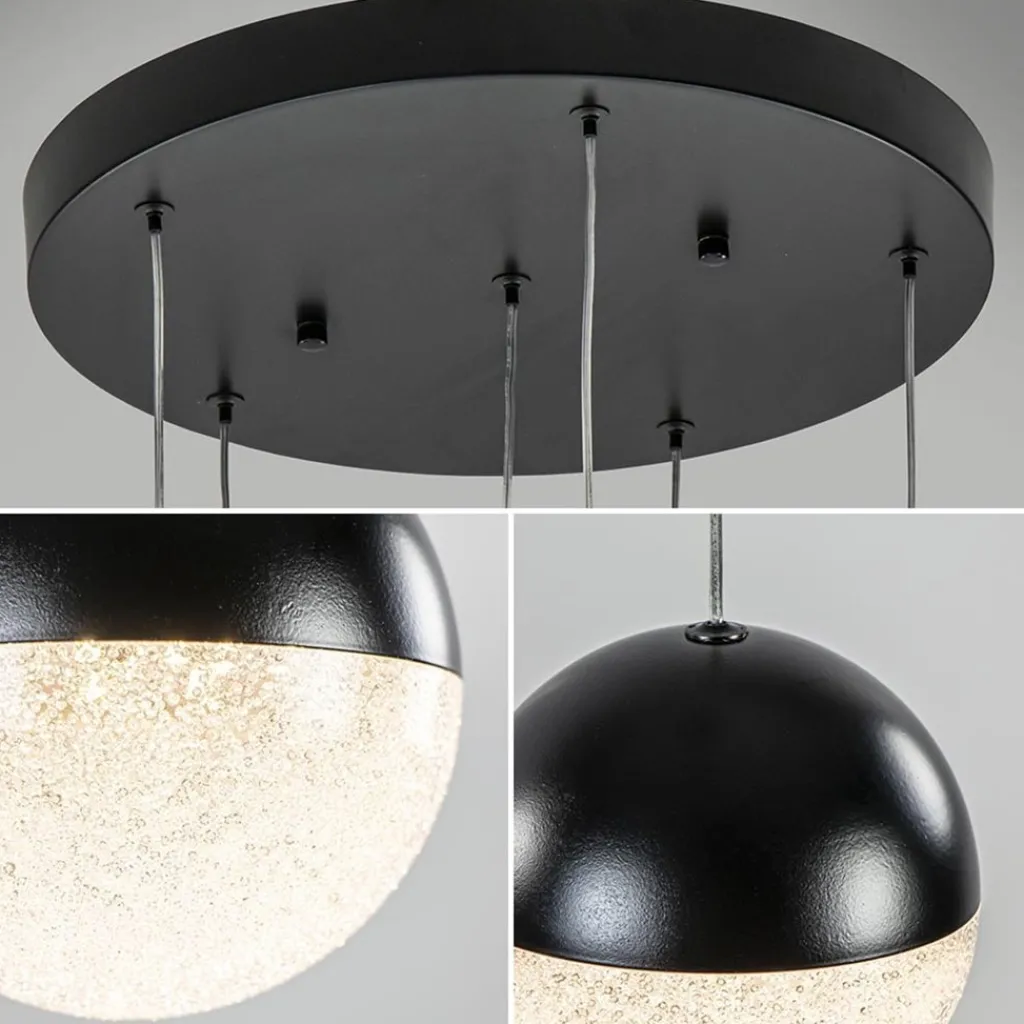 Moderne videlamp zwart met dimbaar LED 6-lichts>Straluma Shop