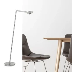 Moderne vloerlamp LED met touchdimmer - Nikkel><noscript><img width=