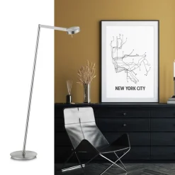 Moderne vloerlamp LED met touchdimmer - Nikkel><noscript><img width=