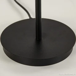 Moderne zwarte tafellamp rond metaal><noscript><img width=