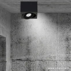 Opbouwspot box zwart 1-lichts led><noscript><img width=