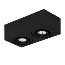 Opbouwspot box zwart 2-lichts led>Straluma Fashion
