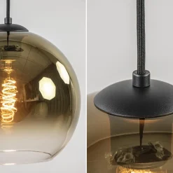 Ovale 5-lichts hanglamp met glazen bollen gold gradient><noscript><img width=