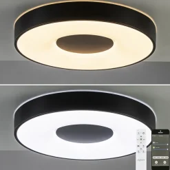 Plafondlamp Coin rond 50cm zwart CCT><noscript><img width=