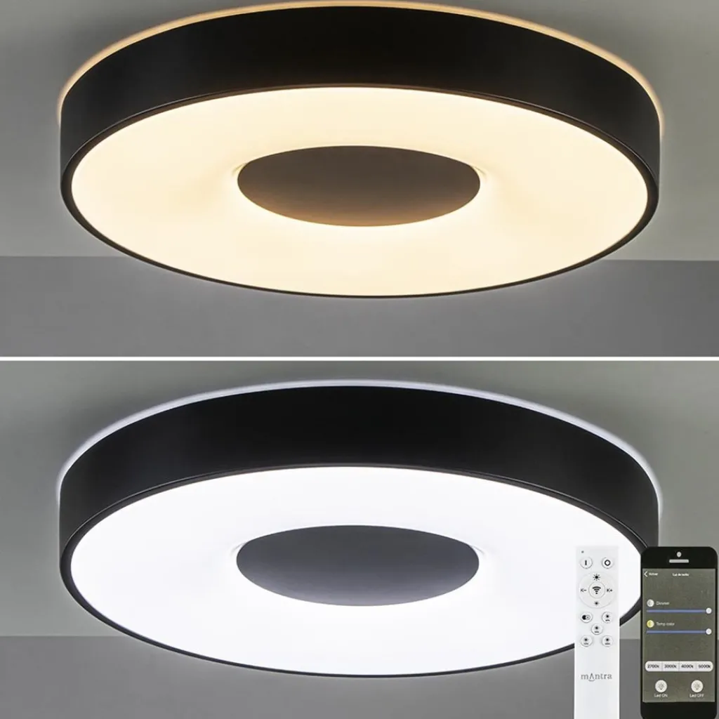 Plafondlamp Coin rond 50cm zwart CCT>Straluma Outlet